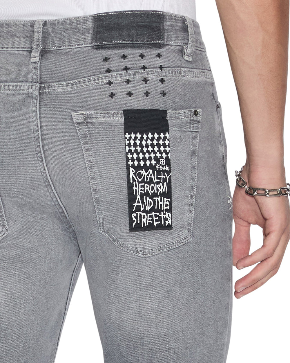 Van Winkle Thrifted Skinny Jeans - Faded Grey Denim