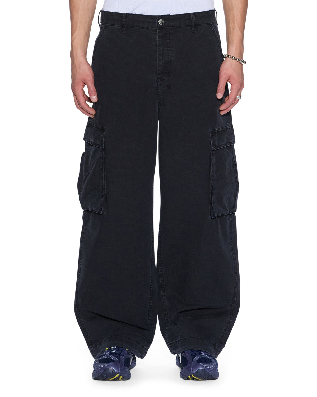 Mens Maxx Fugitive Cargo Worn Black Pants