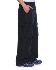 Mens Maxx Fugitive Cargo Worn Black Pants