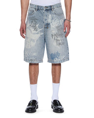 Mens Maxx Short Rogue Blue Graffiti Walkshorts
