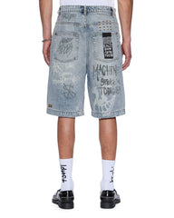 Mens Maxx Short Rogue Blue Graffiti Walkshorts