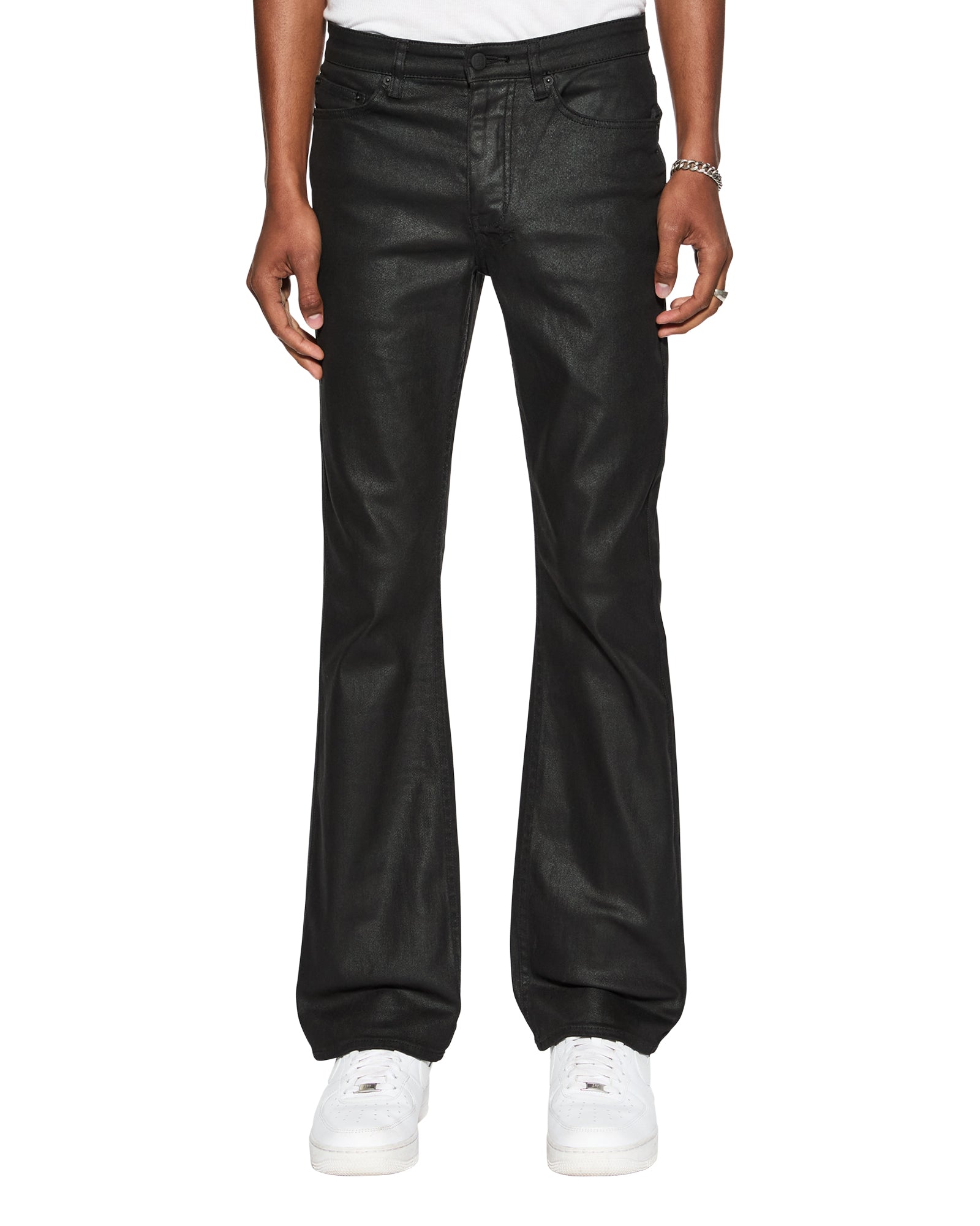 Mens Bronko Black Wax Bootcut Denim Jeans
