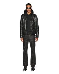 Mens Bronko Black Wax Bootcut Denim Jeans