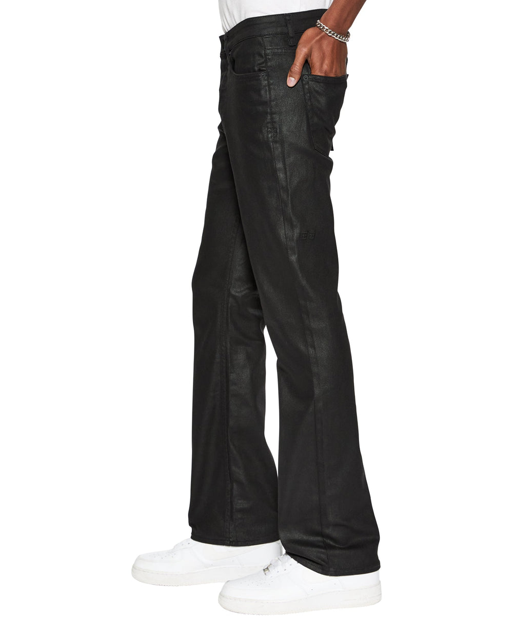 Mens Bronko Black Wax Bootcut Denim Jeans