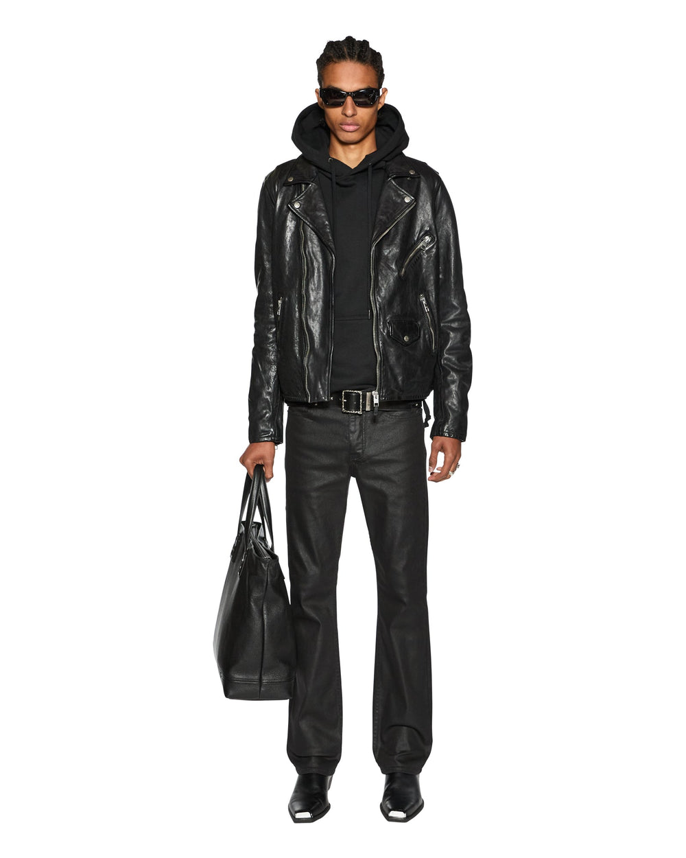 Mens Bronko Black Wax Bootcut Denim Jeans