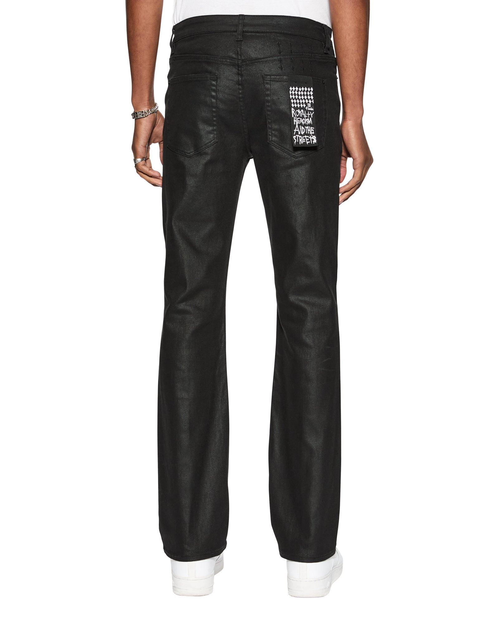 Mens Bronko Black Wax Bootcut Denim Jeans