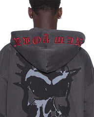 Mens Graff Ekcess Zip Thru Hoodie Faded Black Fleece