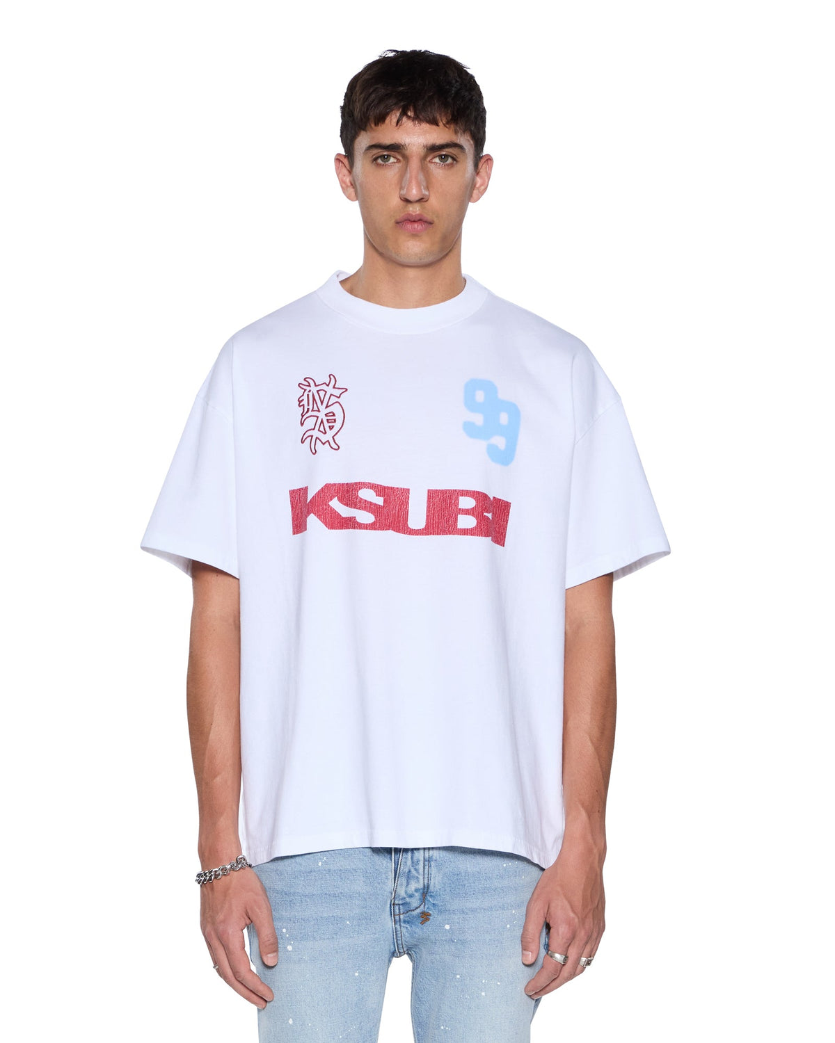 Mens Rugged Ekcess Ss Tee White/Red Tees