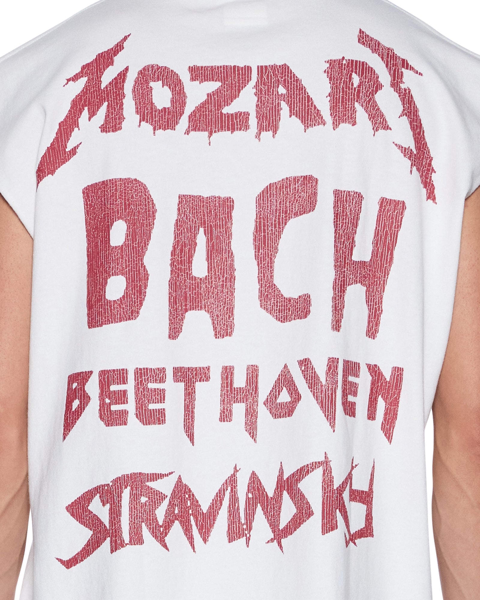 Mens Line Up Ekcess Cut Off Tee White/Red Tees