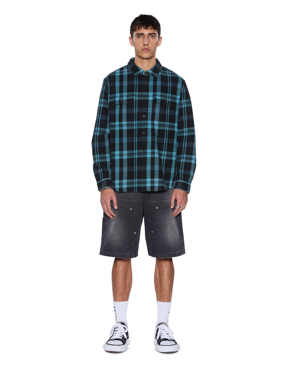 Mens Rosebowl Ls Shirt 1999 Blue Check Shirts