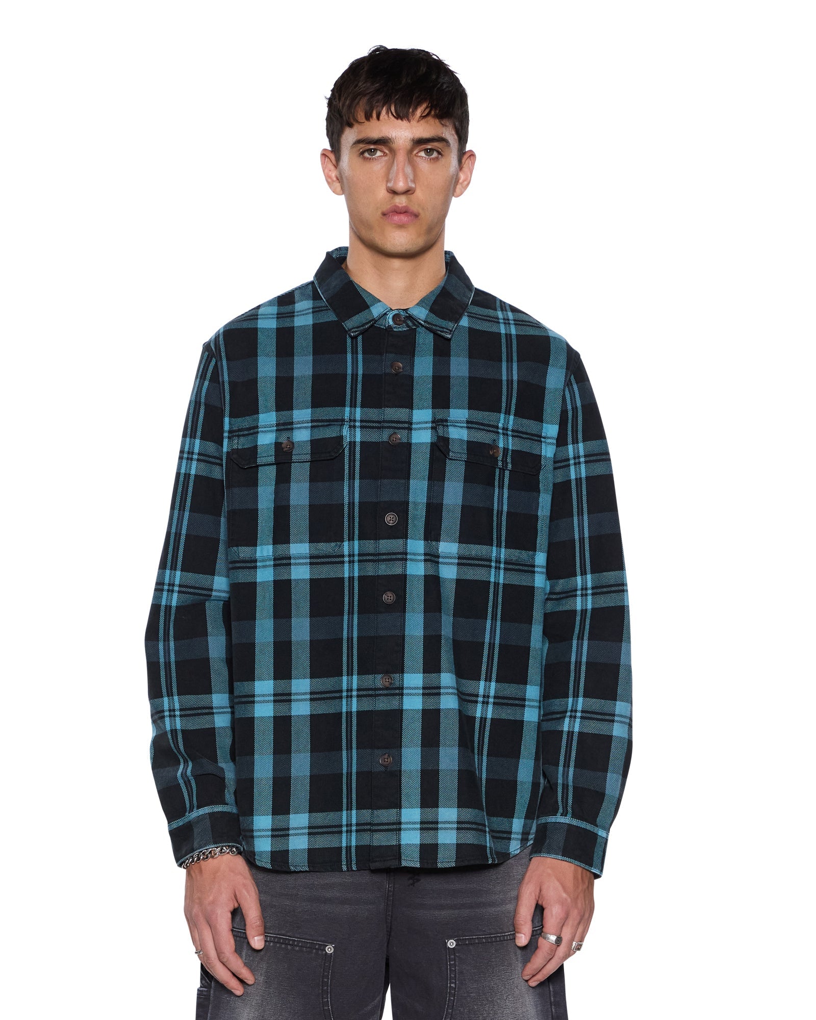 Mens Rosebowl Ls Shirt 1999 Blue Check Shirts