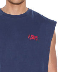 Mens Kingdom Cut Off Biggie Deep Blue Tees