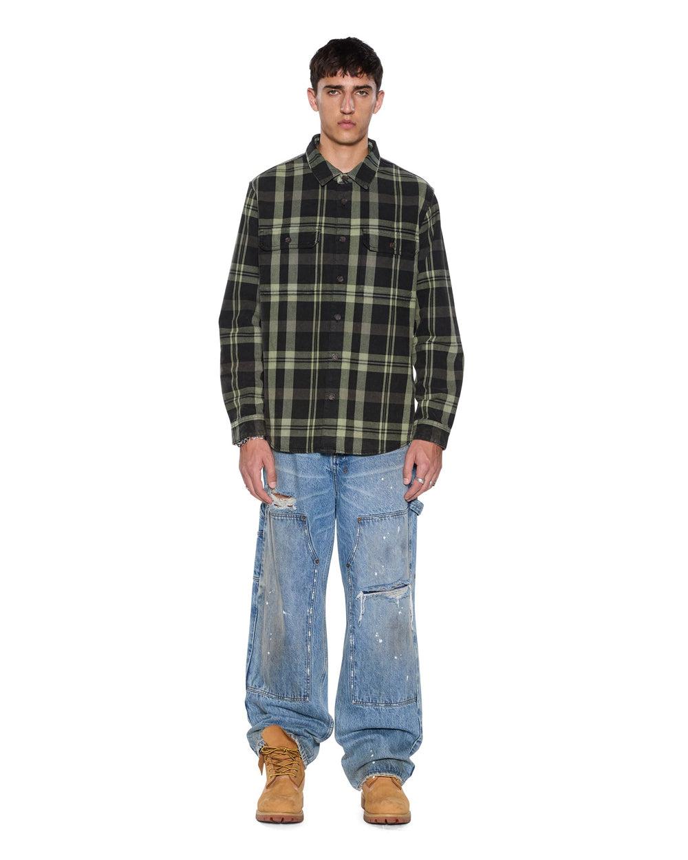 Mens Rosebowl Ls Shirt 1999 Khaki Check Shirts