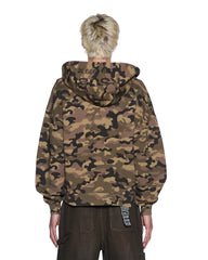 Mens Zip Thru Halen Hoodie Camo Fleece