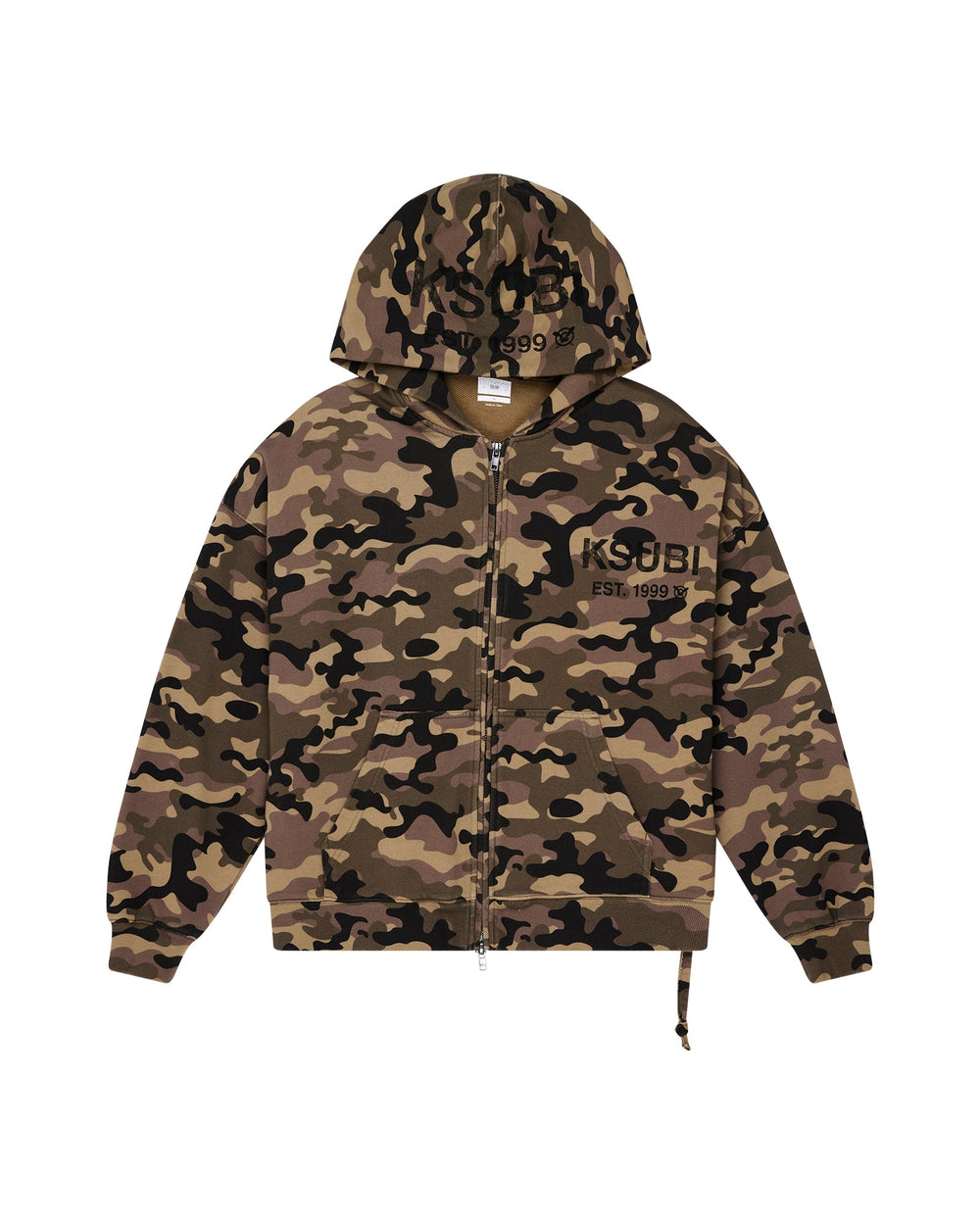 Mens Zip Thru Halen Hoodie Camo Fleece