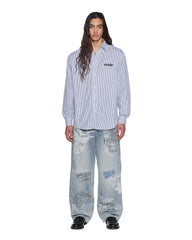 Mens Haunted Ksignature Ls Shirt Black Stripe Shirts