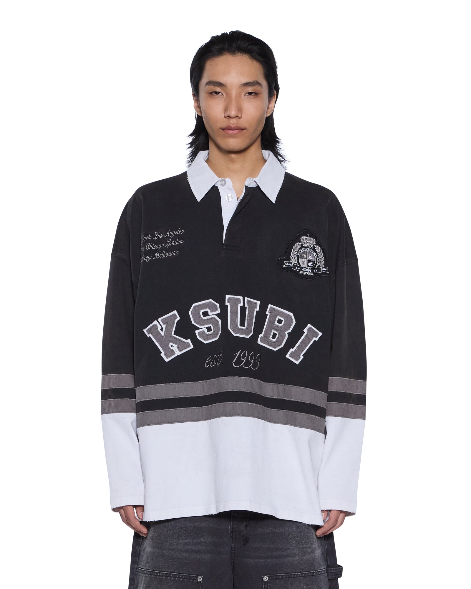 Mens Duke Rugby Ls Jersey Black Fashion Tops