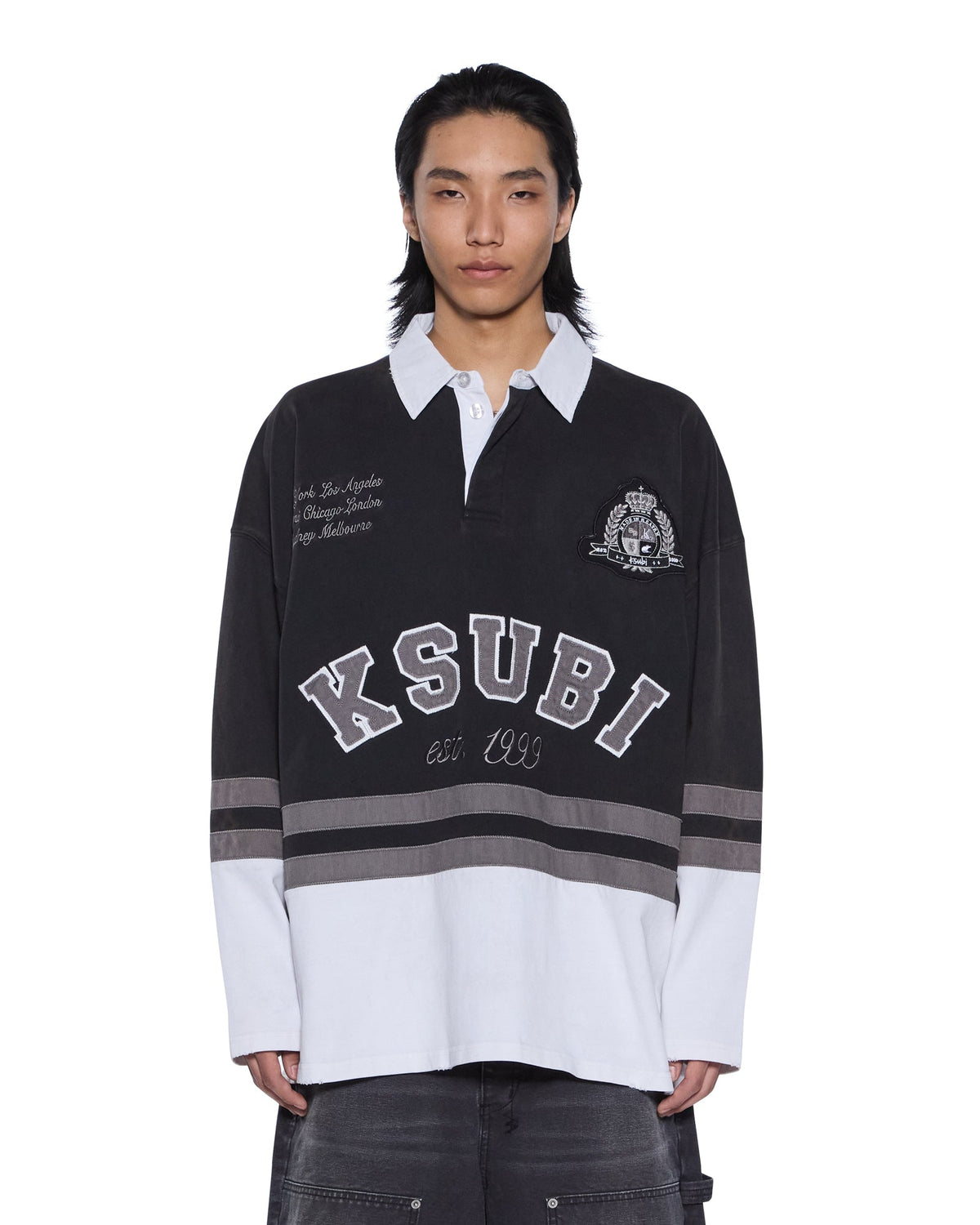 Mens Duke Rugby Ls Jersey Black Fashion Tops