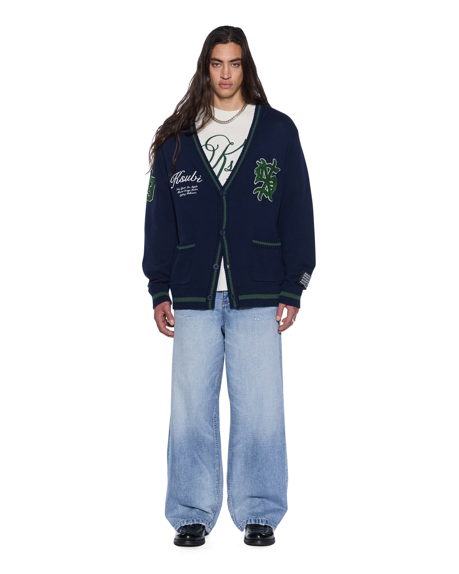 Mens Playoff Cardigan Midnight Knitwear