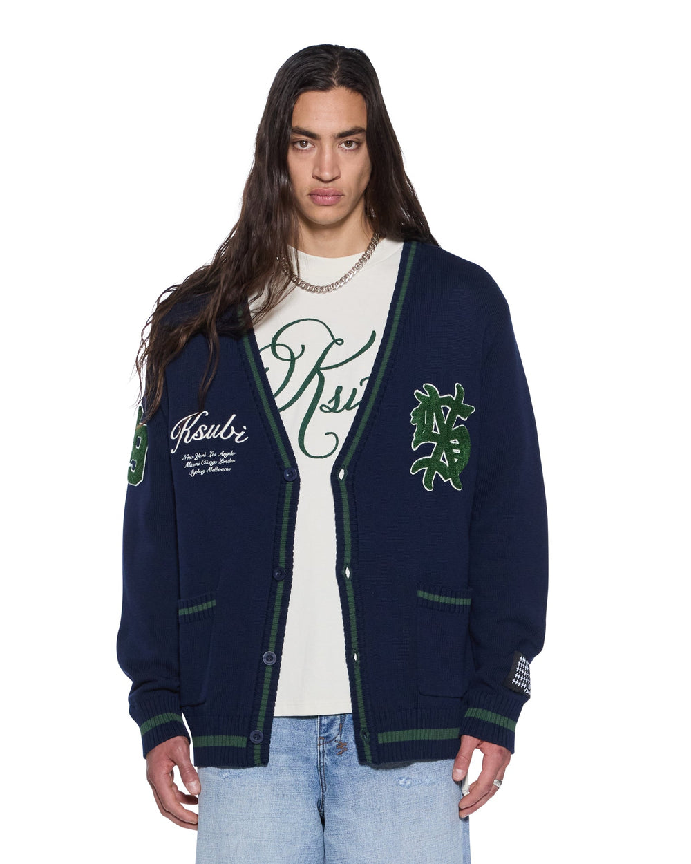 Mens Playoff Cardigan Midnight Knitwear