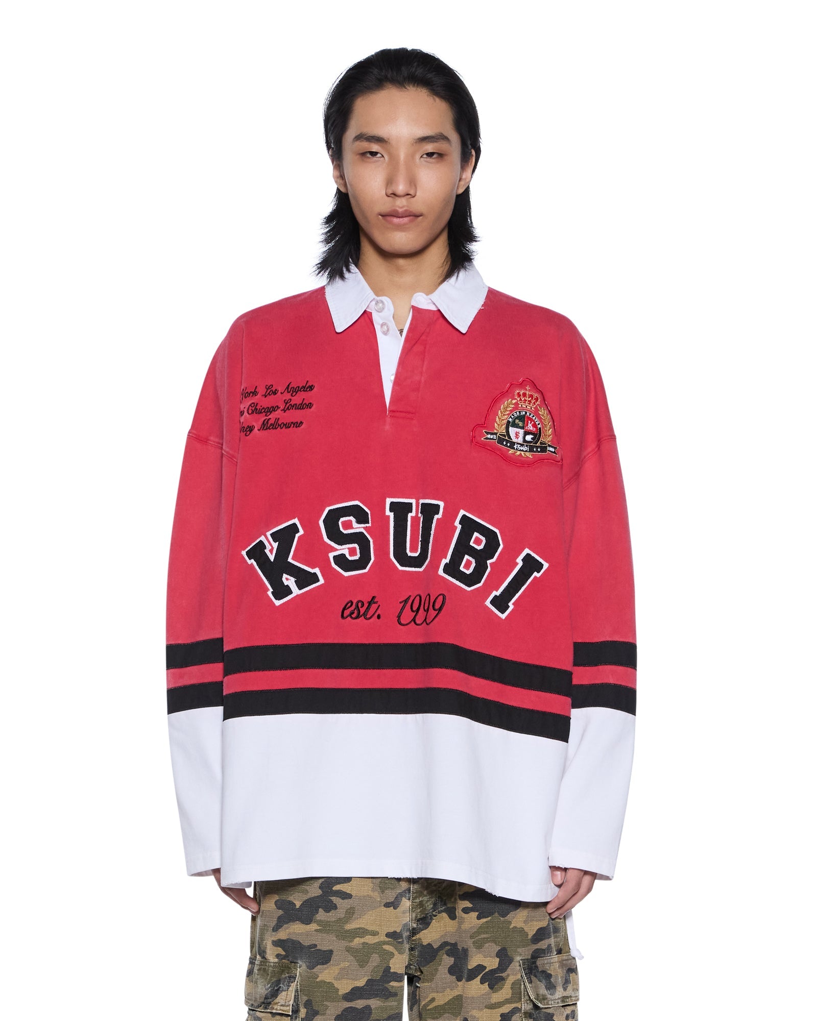 Mens Duke Rugby Ls Jersey Red Fashion Tops