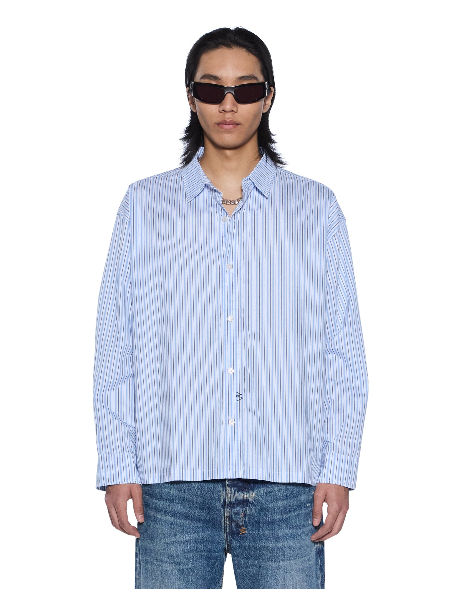 Mens Lanley Ls Shirt Ocean Stripe Shirts