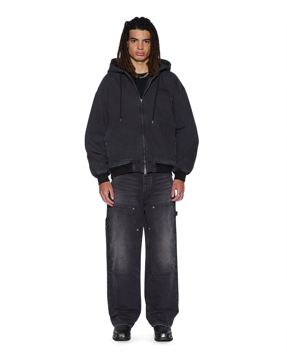 Mens Bomber Jacket Stud Black Jackets