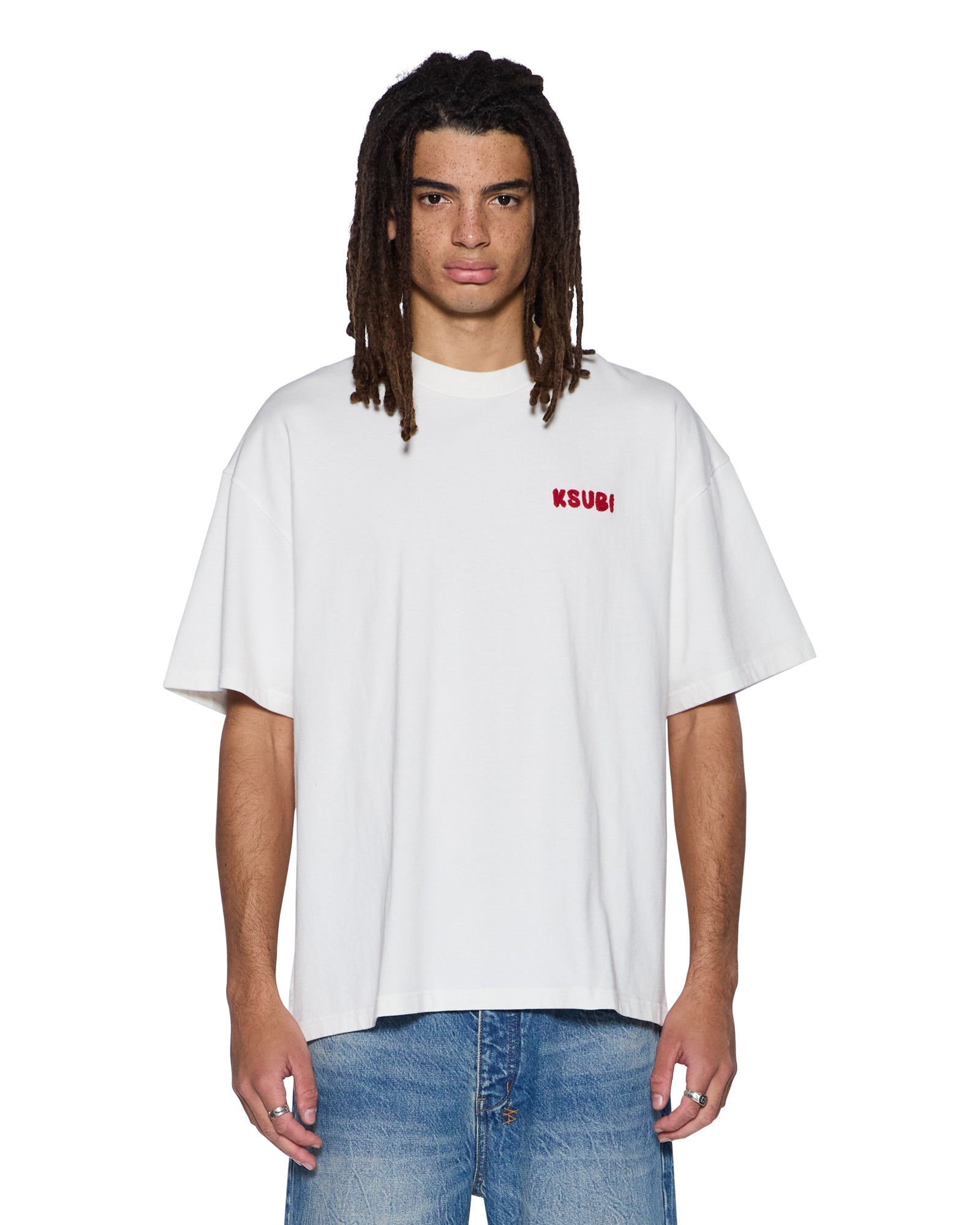 Mens Mekanik Biggie Ss Tee Vintage White Tees