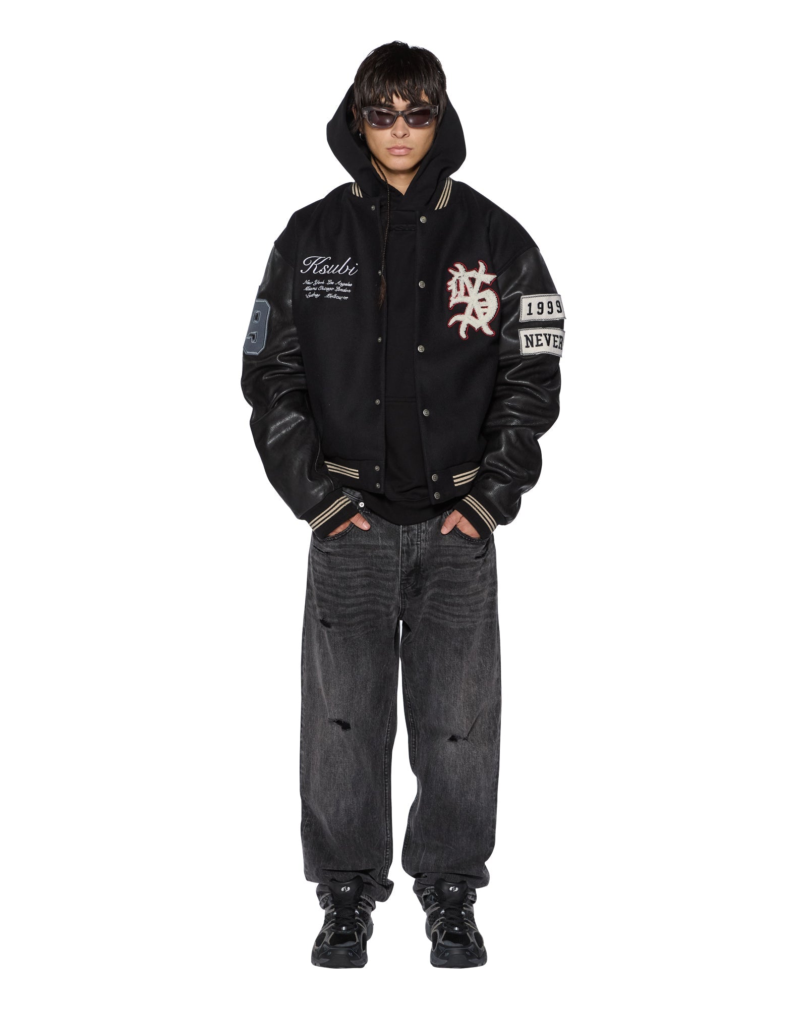 Mens Intruder Ekcess Hoodie Jet Black Fleece