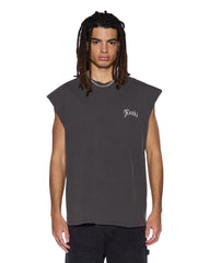 Mens Truckstop Ekcess Cutoff Faded Black Tees