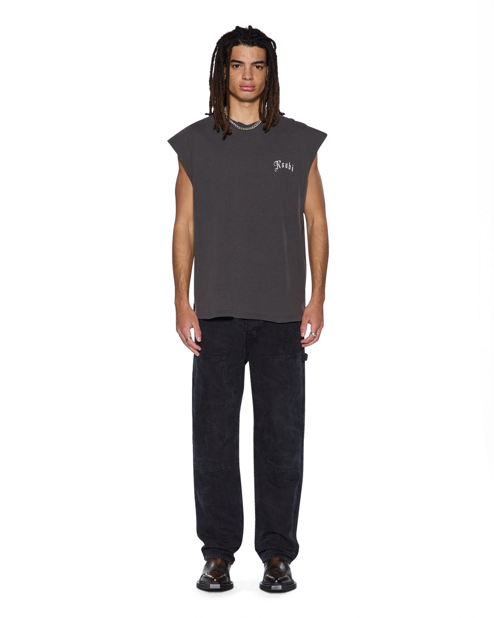 Mens Truckstop Ekcess Cutoff Faded Black Tees