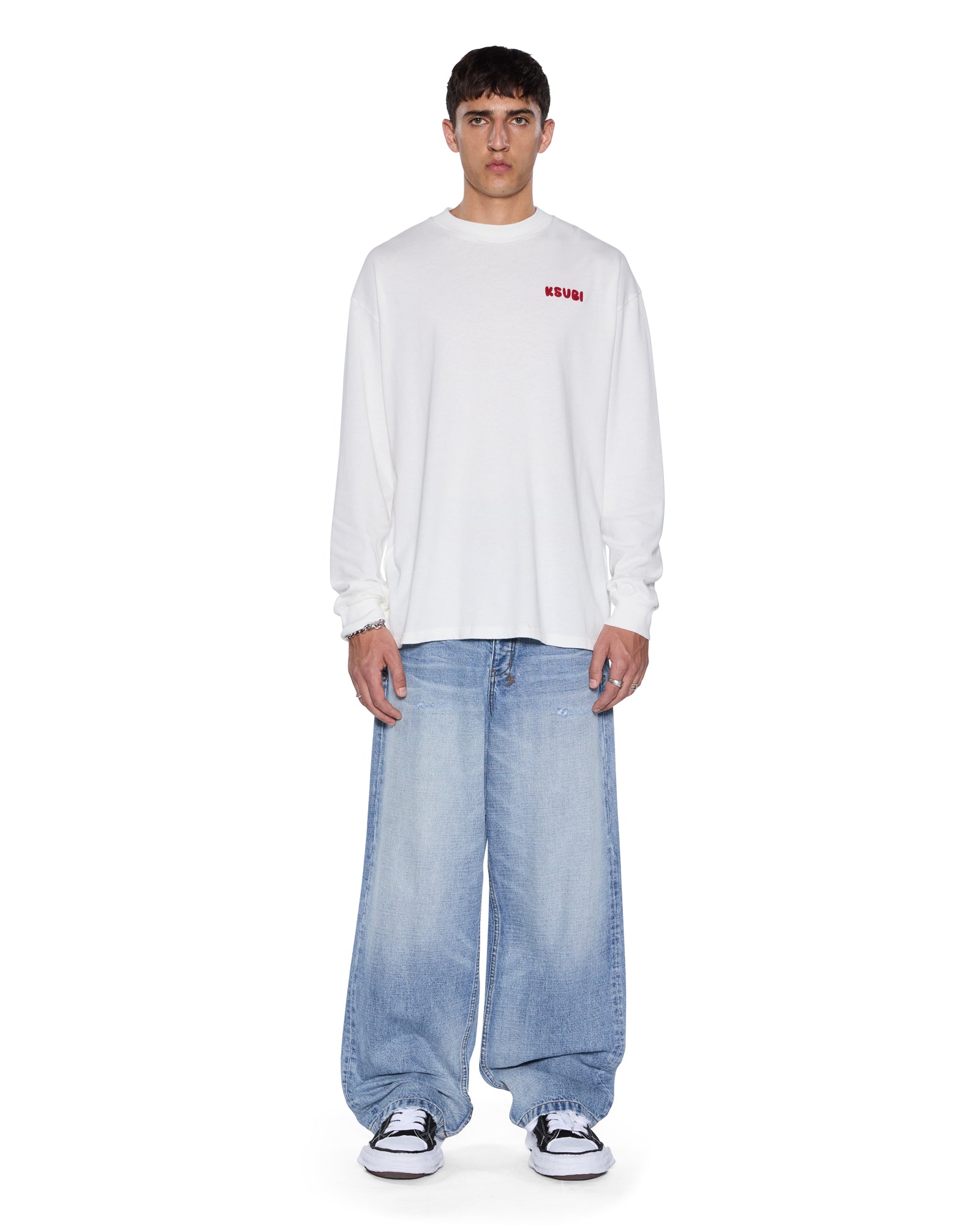 Mens Mekanik Ekcess Ls Tee White/Red Tees