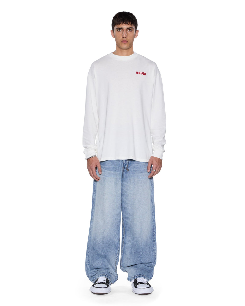 Mens Mekanik Ekcess Ls Tee White/Red Tees