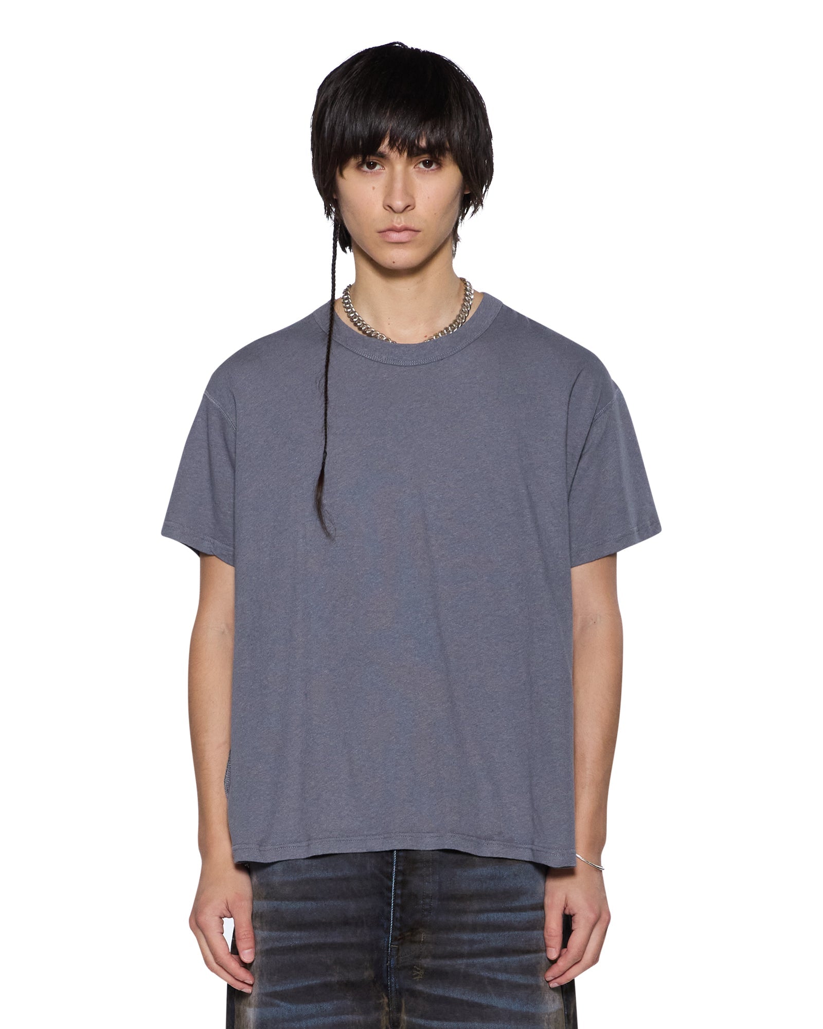Mens Slub Sid Ss Tee Charcoal Tees