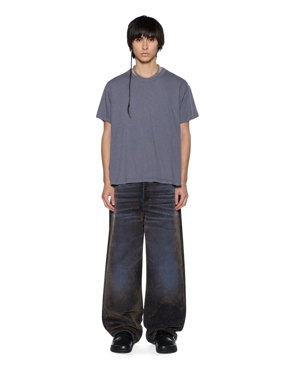 Mens Slub Sid Ss Tee Charcoal Tees