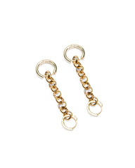 Krystal Chainlink Huggie Earings Gold