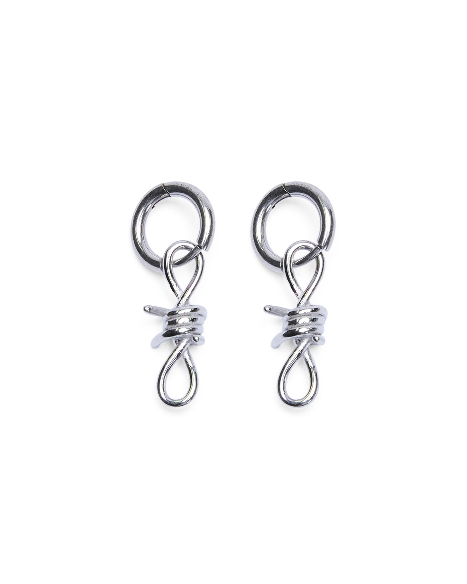 Barbed Wire Earrings Silver