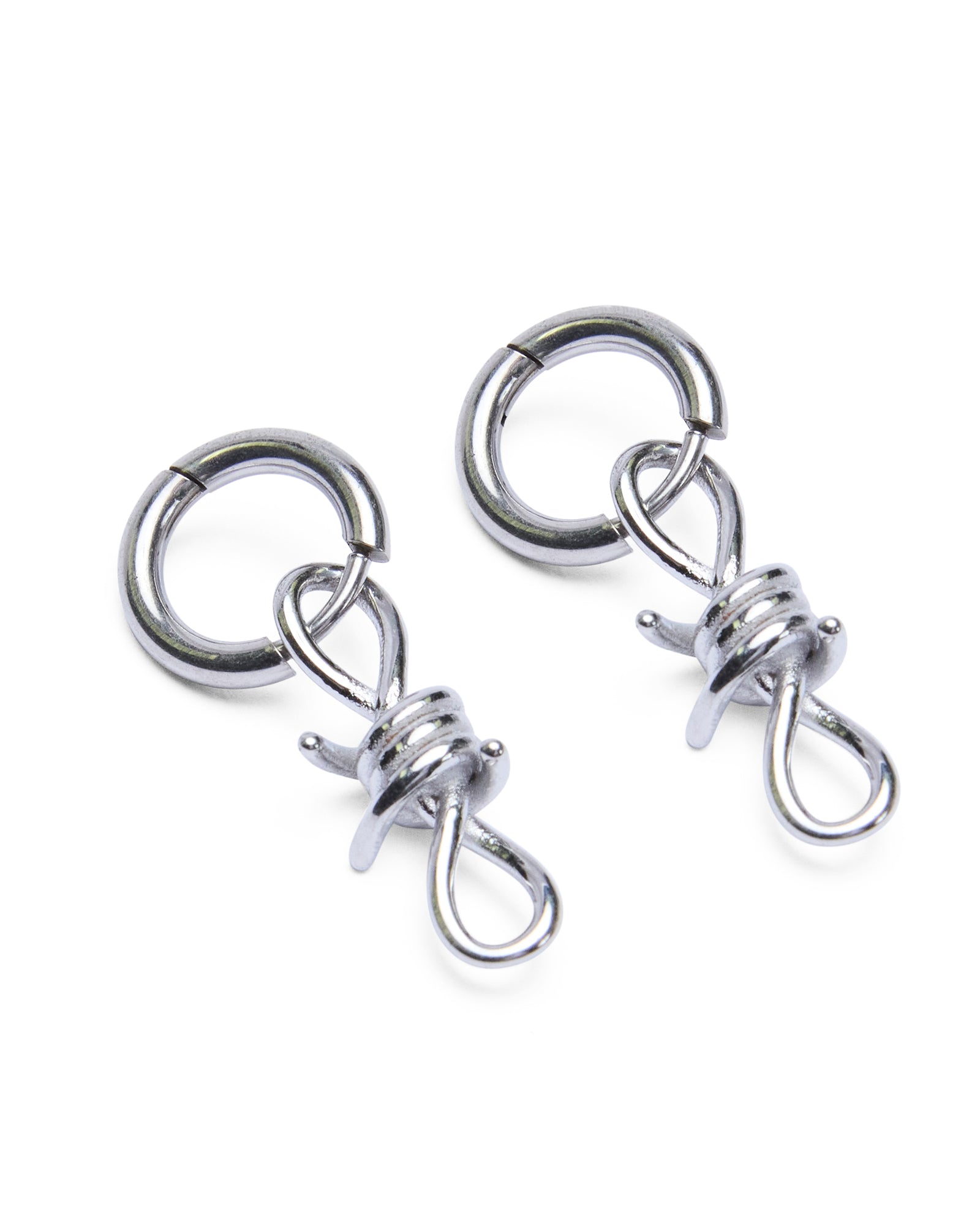 Barbed Wire Earrings Silver