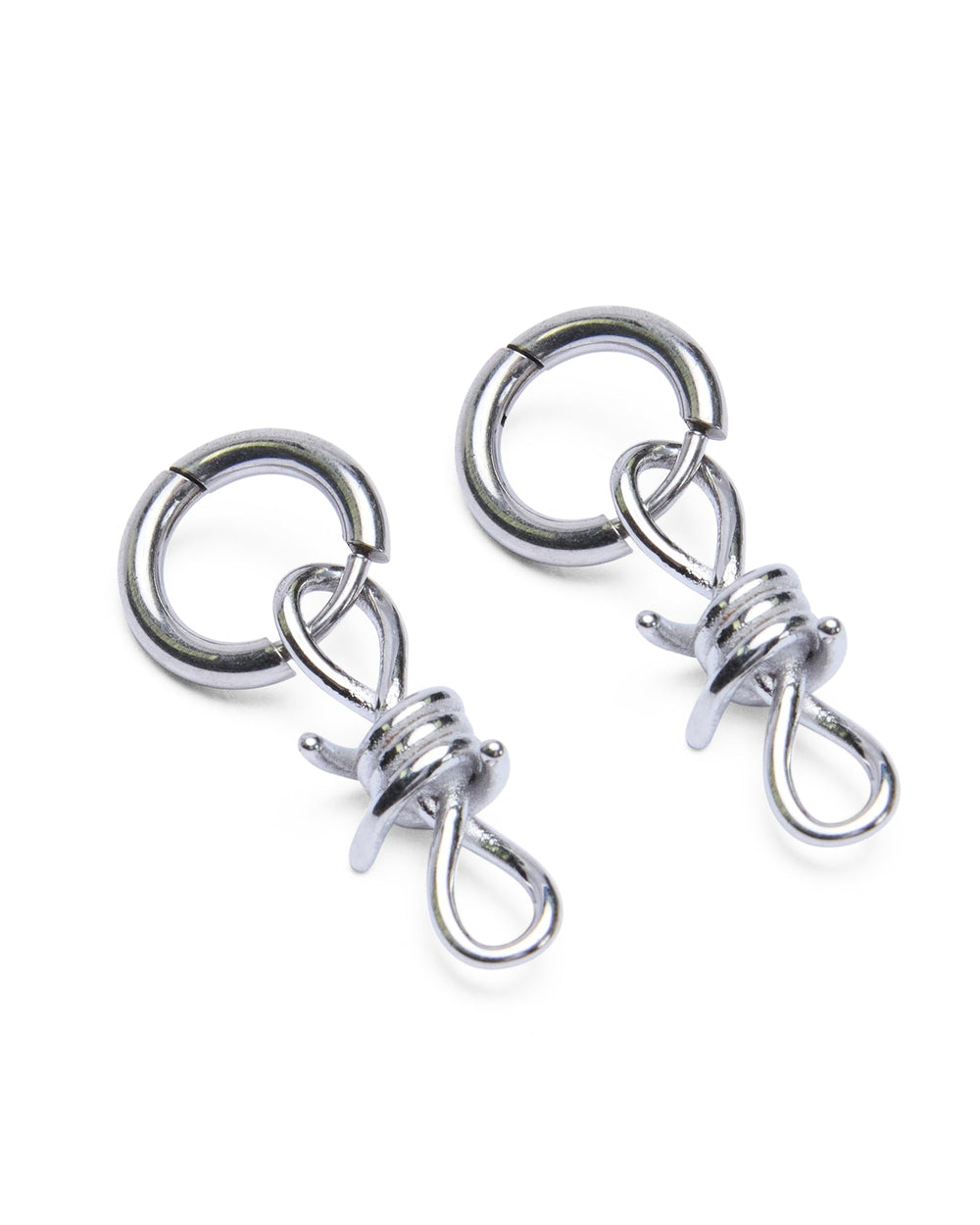 Barbed Wire Earrings Silver
