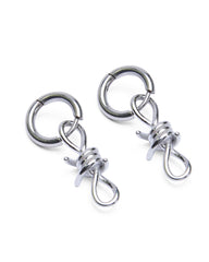 Barbed Wire Earrings Silver