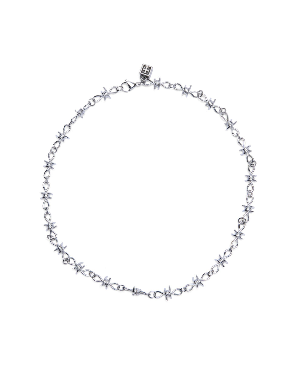 Barbed Wire Necklace Silver