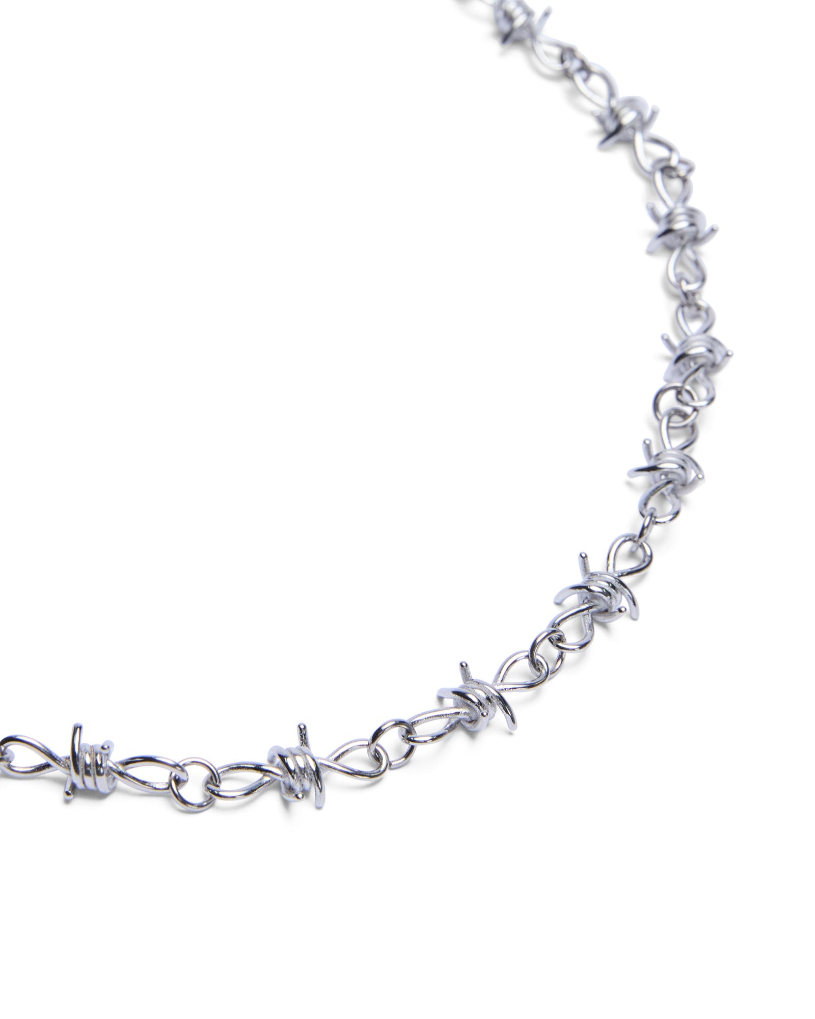 Barbed Wire Necklace Silver