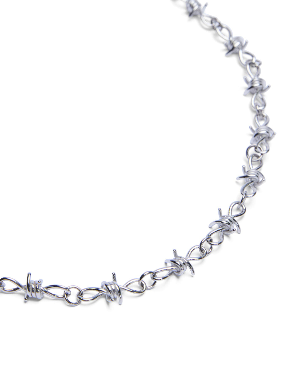 Barbed Wire Necklace Silver