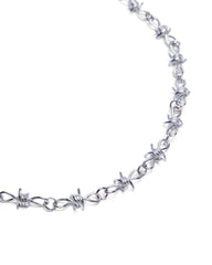 Barbed Wire Necklace Silver