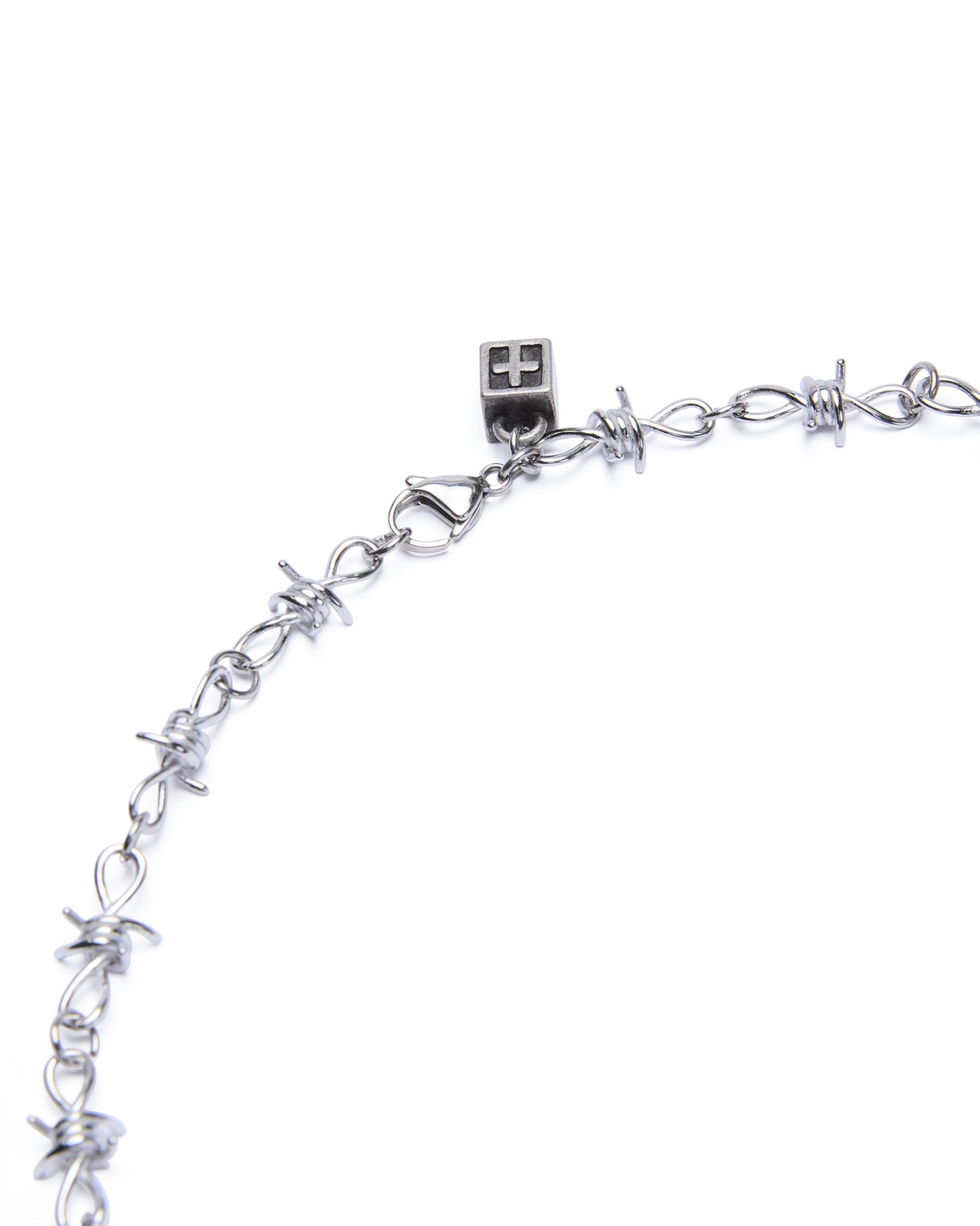Barbed Wire Necklace Silver