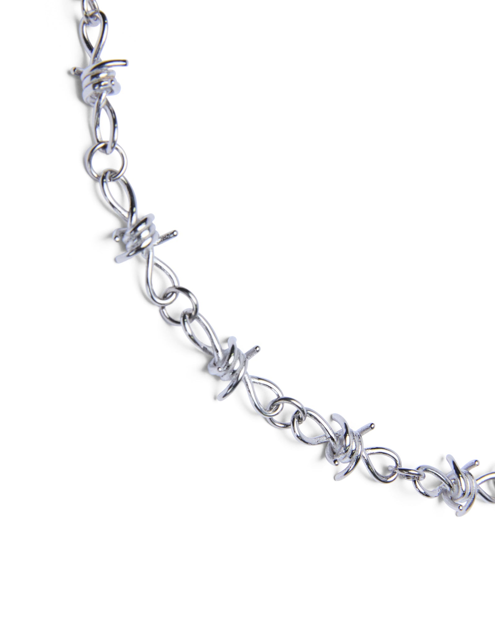Barbed Wire Necklace Silver