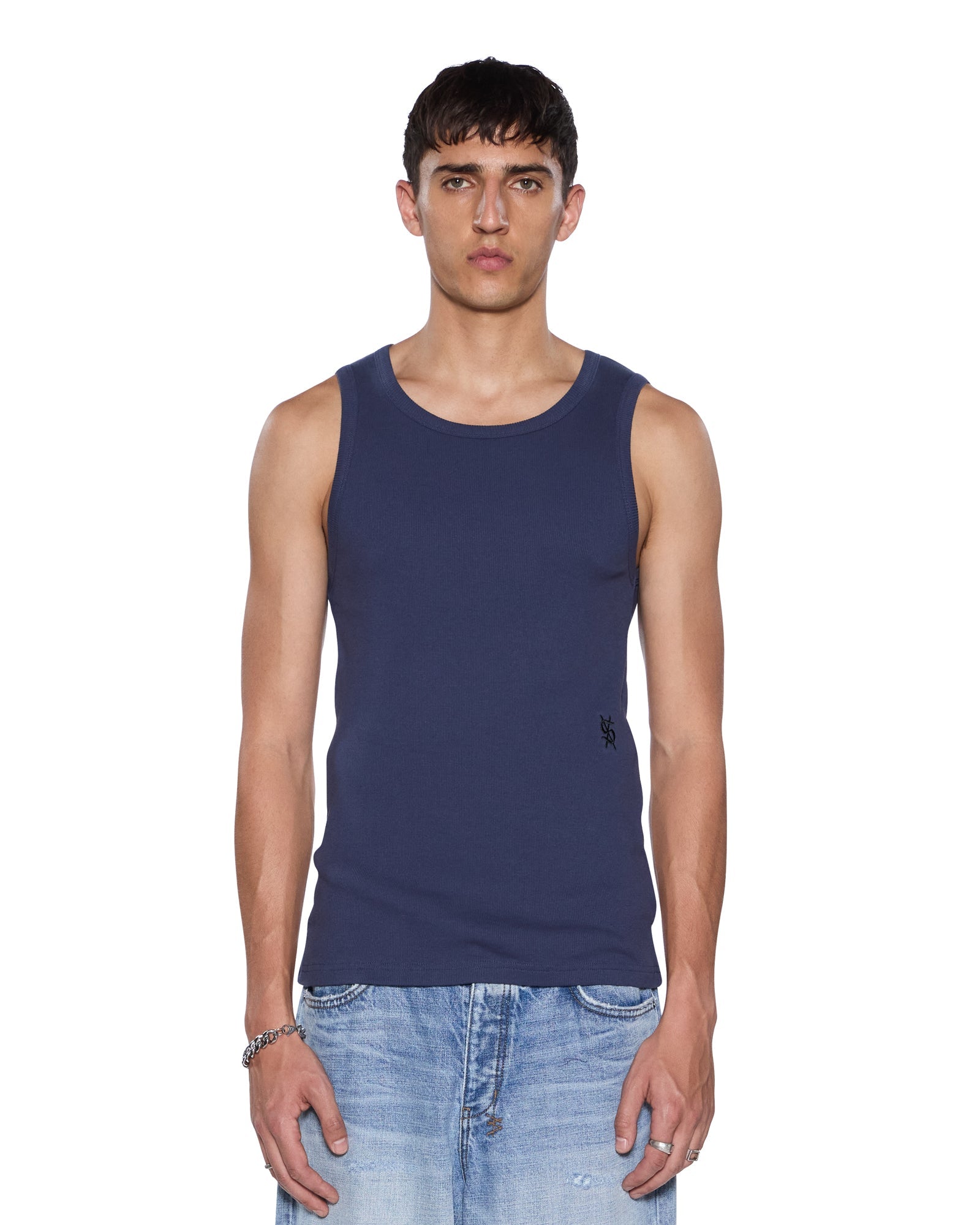 Mens Debut Singlet Navy Tees