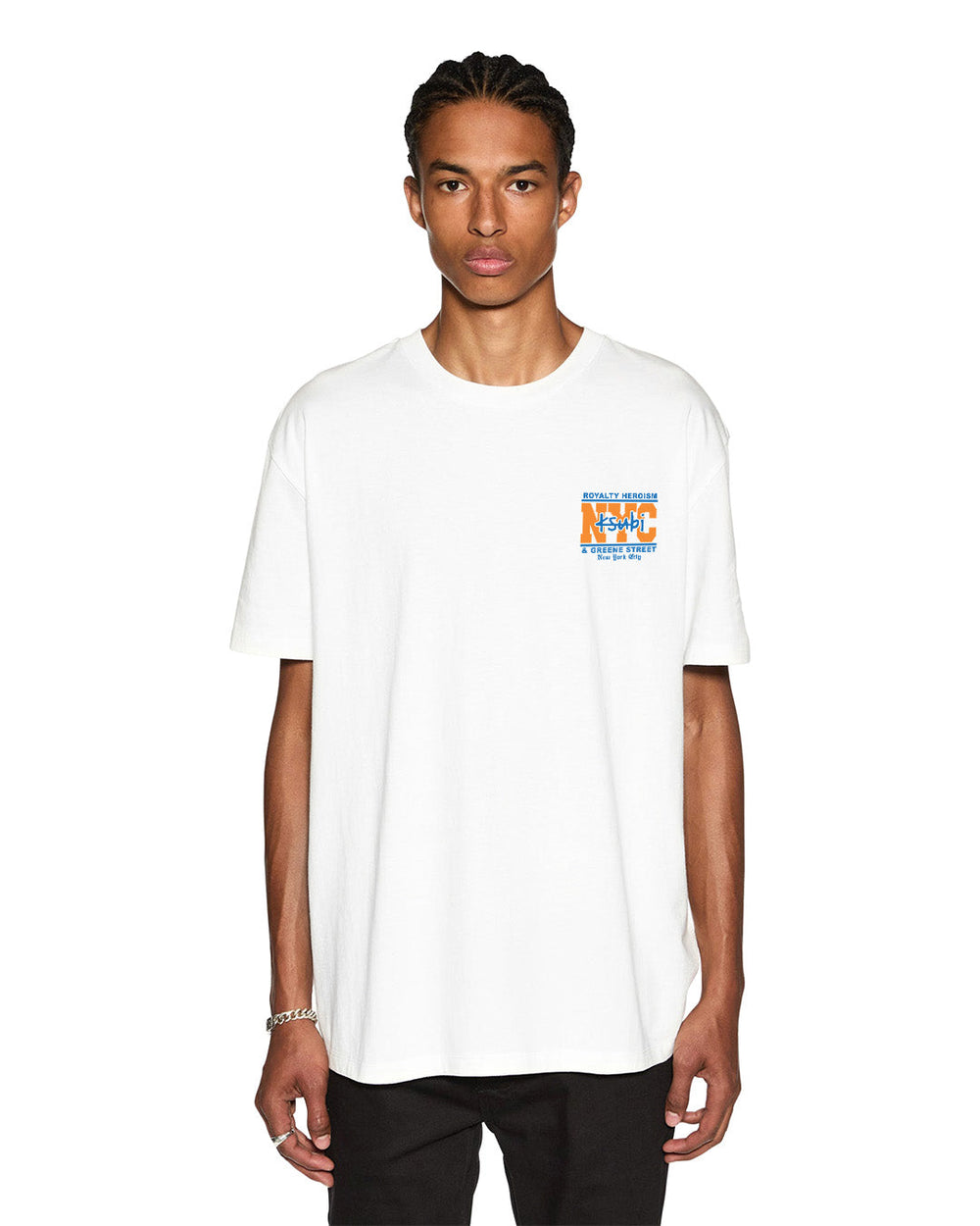 Mens Nyc And The Streets Ss Biggie Tee White Tees
