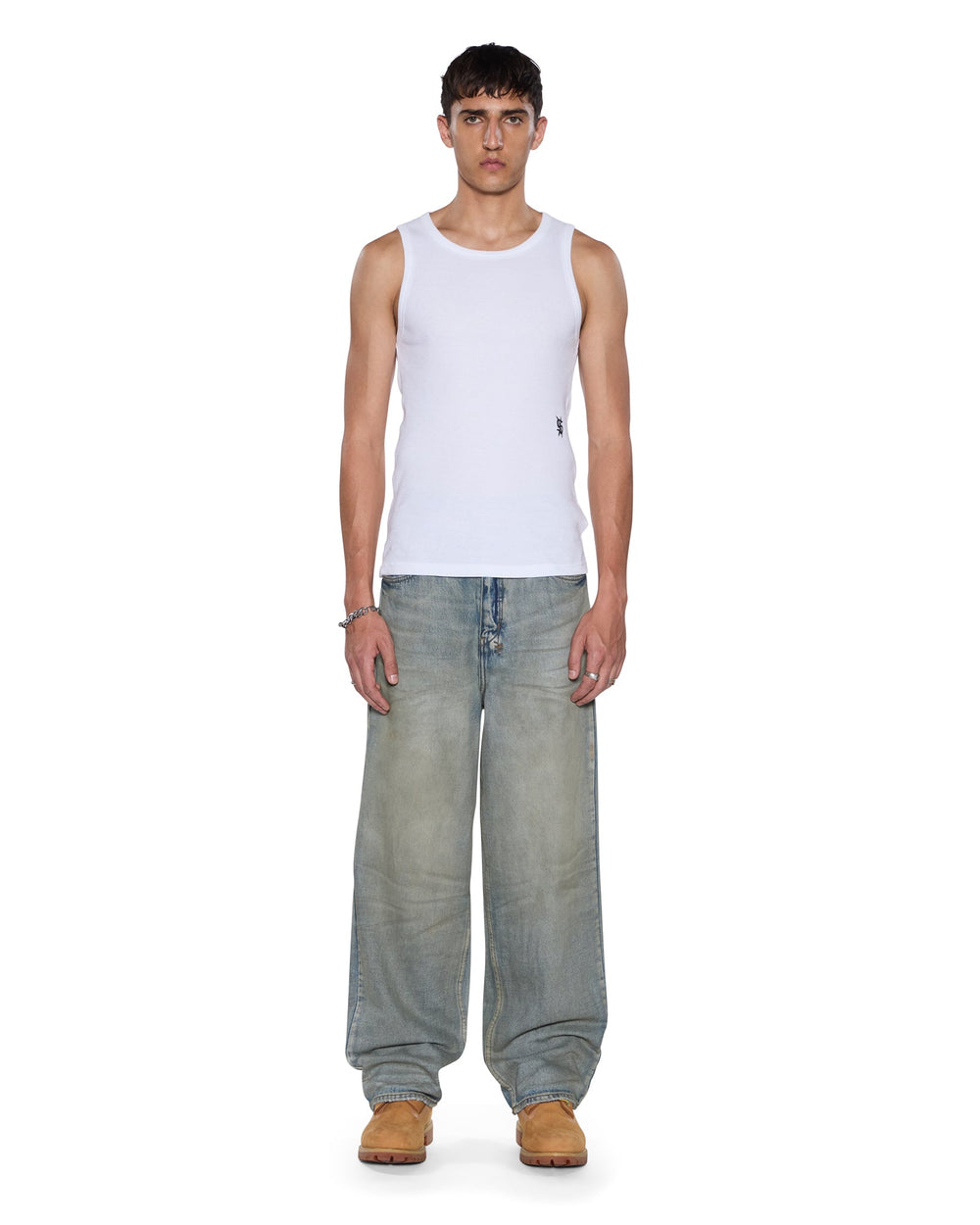 Buy Debut Singlet White Men's Tank Tops KSUBI