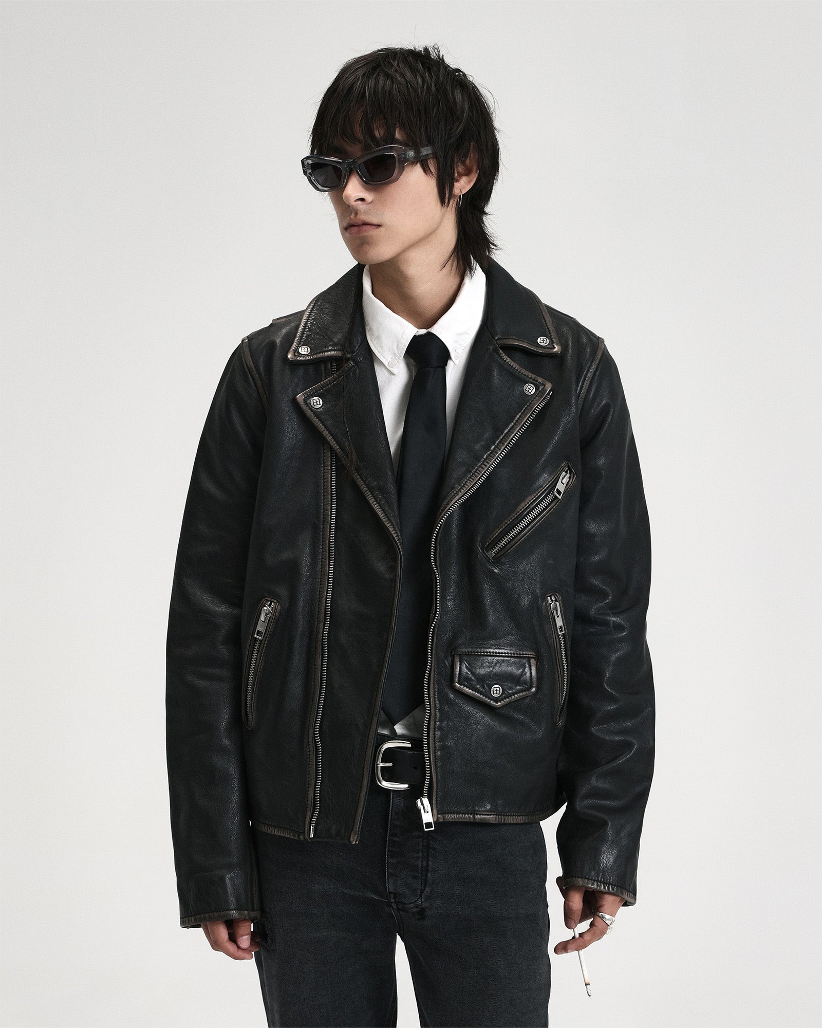 Buy Capitol Leather Jacket Black Ksubi